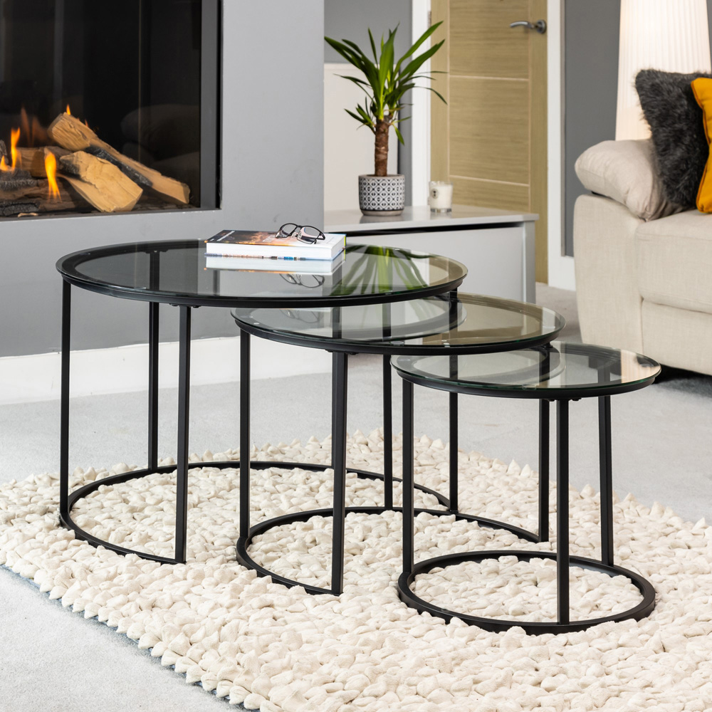 Artemis Home Orbis Glass Nest of Table Set of 3 Image 2