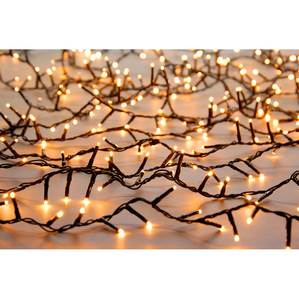 Festive 2000 Antique Gold LED Green Cable Compact String Light 50m Image 2