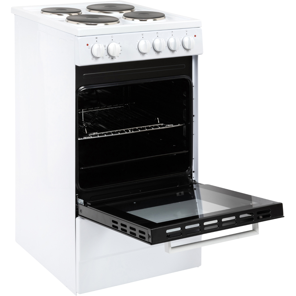 Willow Appliances WE50SSW White Single Cavity 62L Oven Electric Cooker with 4 Burner Image 3