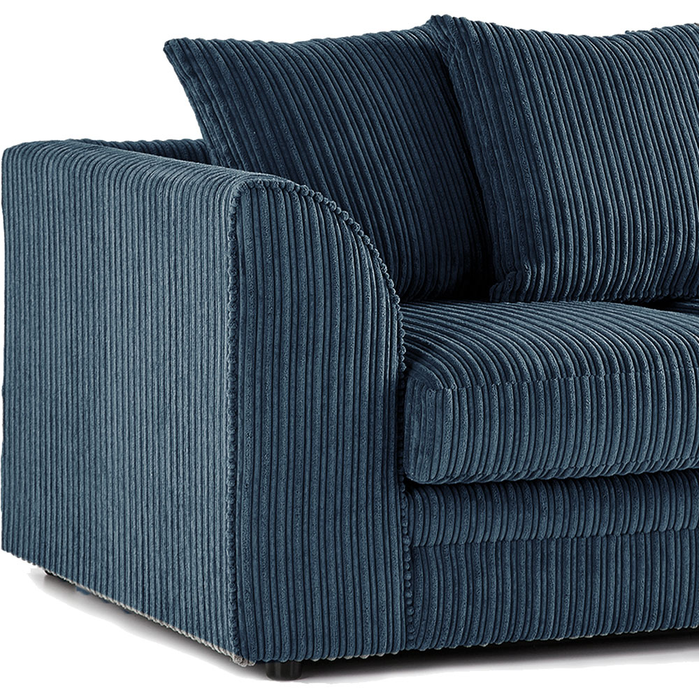 Luxor 2 Seater Navy Blue Jumbo Cord Scatter Back Sofa Image 3