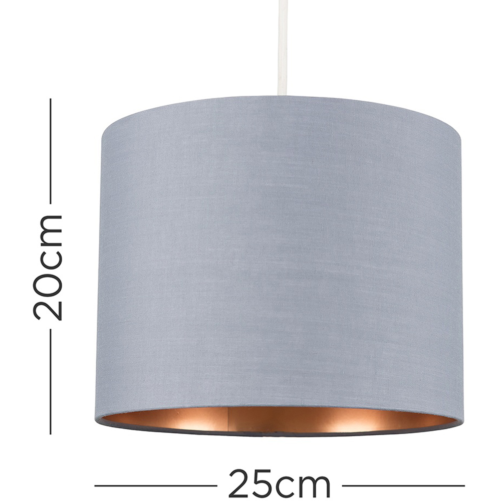 ValueLights Reni Grey with Metallic Copper Ceiling Drum Lamp Shade Small Image 4
