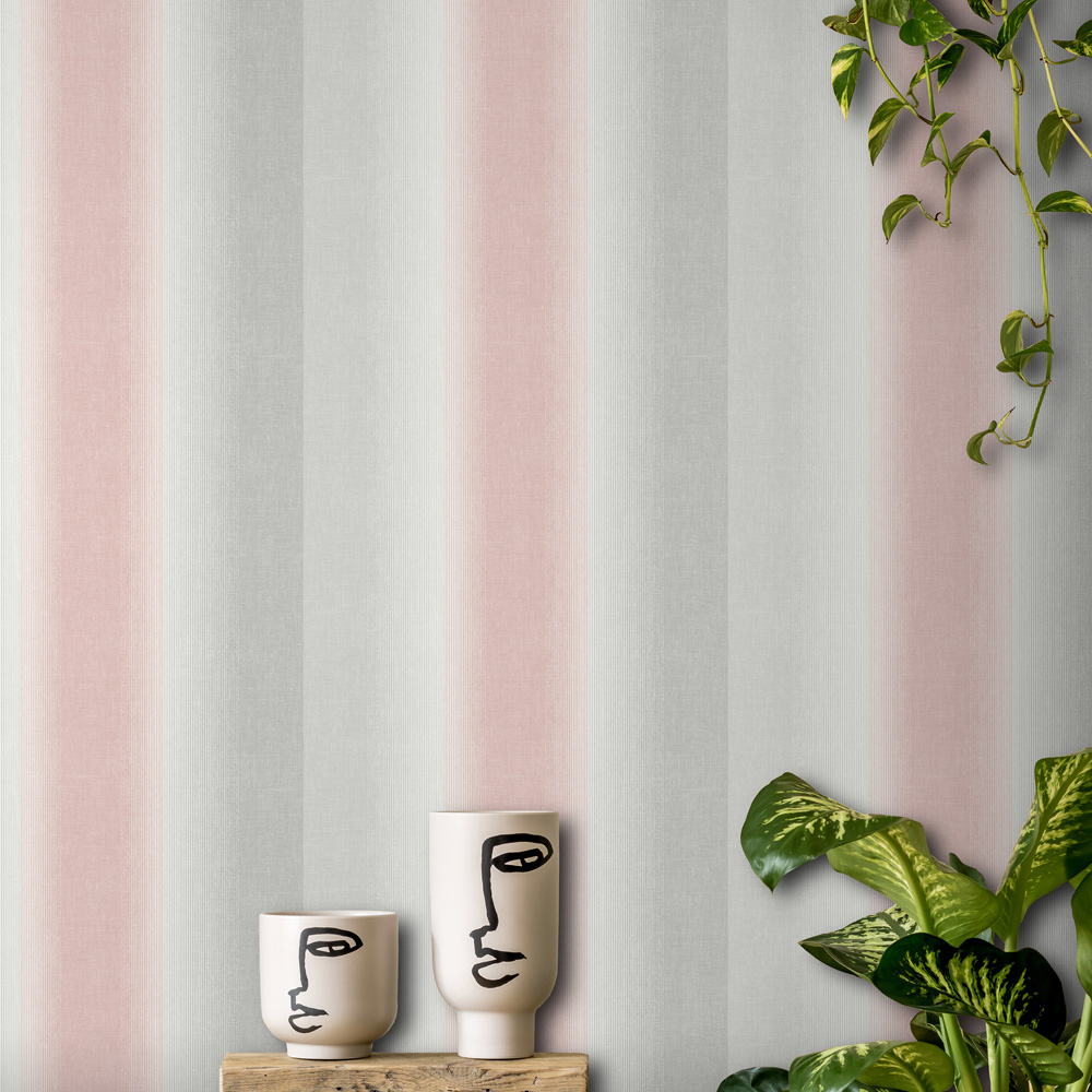 Fine Decor Kirby Stripe Pink Wallpaper Image 3