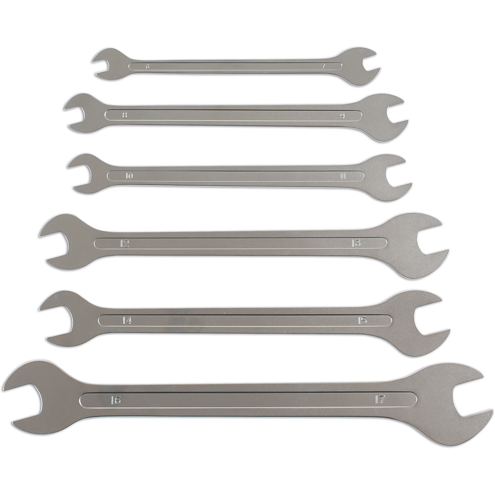 Laser 6 Piece 6-17mm Ultra Thin Open Ended Spanner Set Image 4
