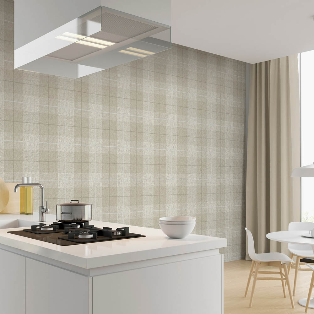 Arthouse Country Tartan Taupe Wallpaper Image 3