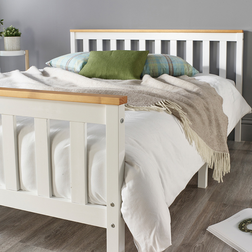 Aspire Atlantic Single White with Natural Tops Bed Frame Image 4