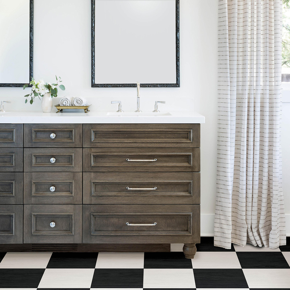 Floorpops Lawrence Black and White Peel and Stick Floor Tile 30.48 x 30.48cm 10 Pack Image 5