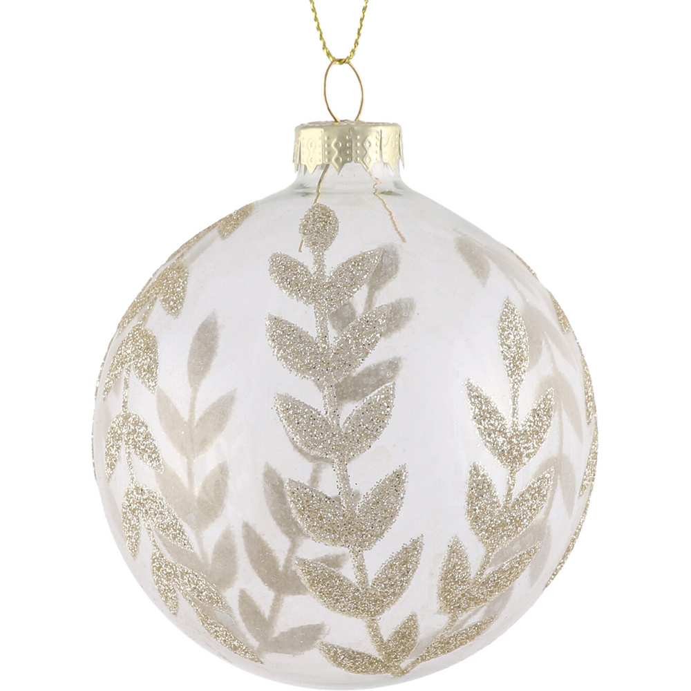 Clear Leaf Design Assorted Bauble - Clear Image 4