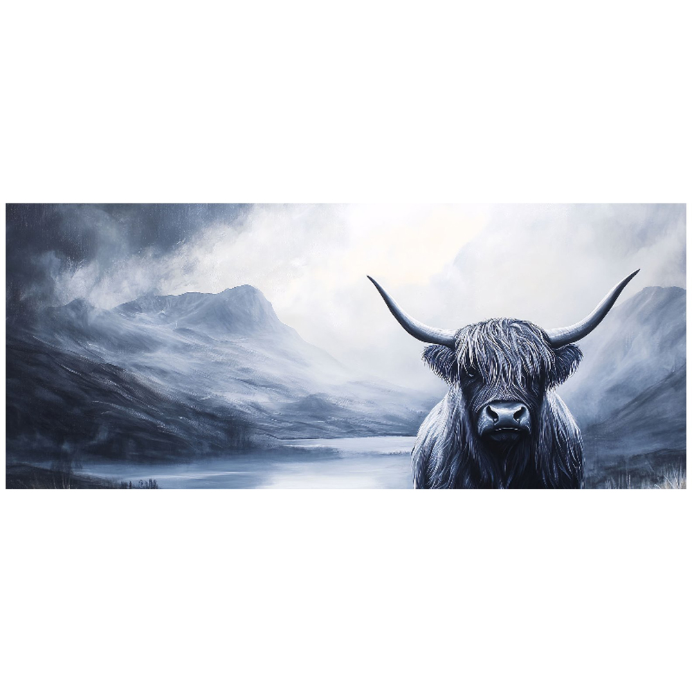 Warren Reed Designer Highland Cow on a Dark Night Glass Bathroom Splashback 25 x 60cm Image 2