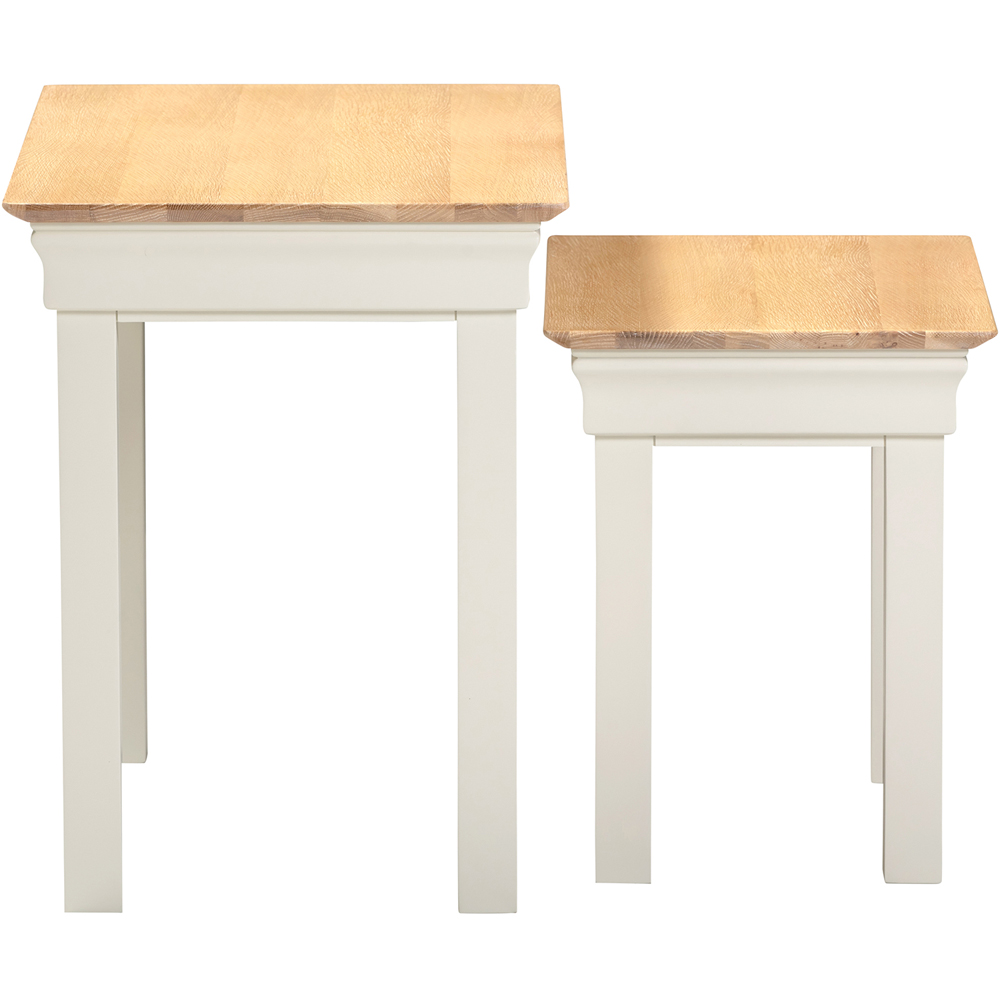 Seconique Bordeaux Ivory and Oak Nest of Tables Set of 2 Image 5