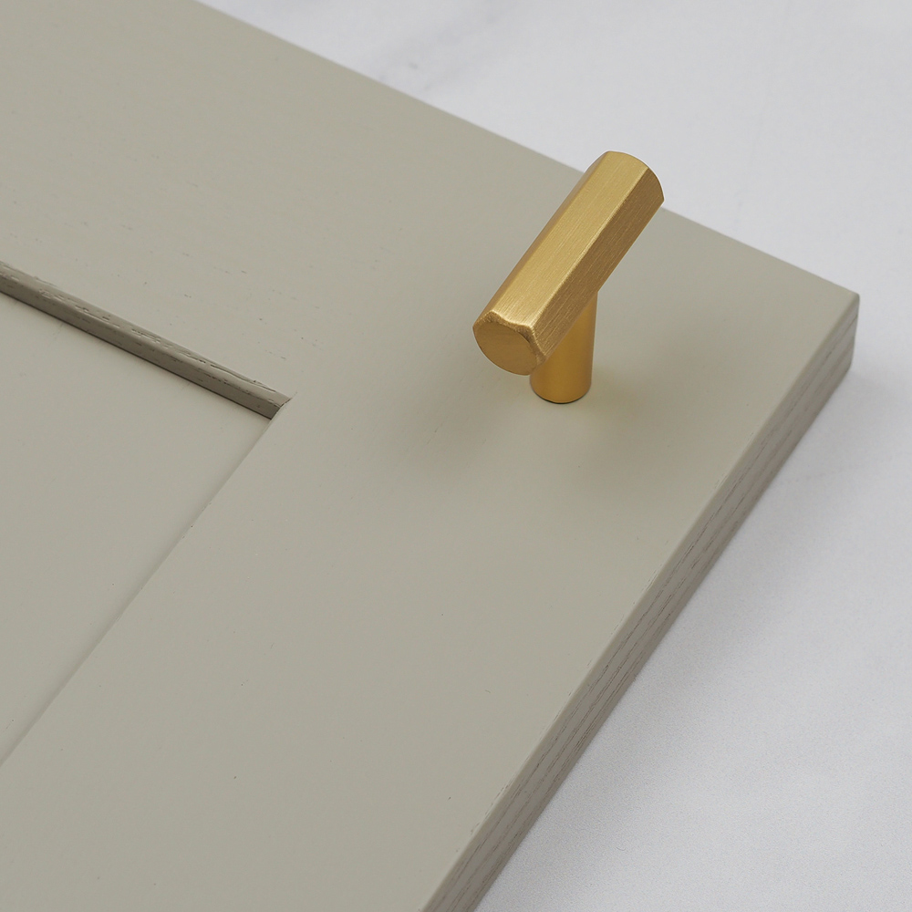 Handle & Home Brushed Brass Hexagon T-Bar Knob 40mm Image 2
