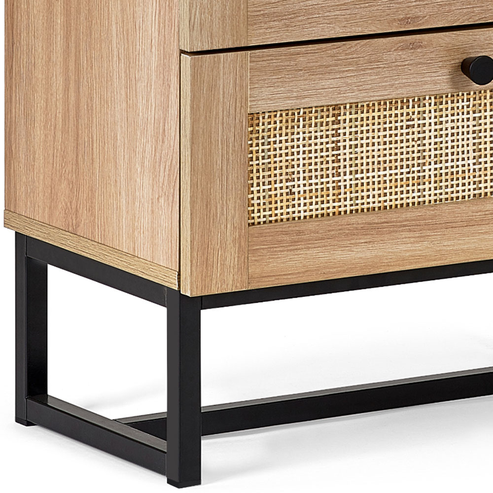 Julian Bowen Padstow 2 Drawer Oak Bedside Table Image 6