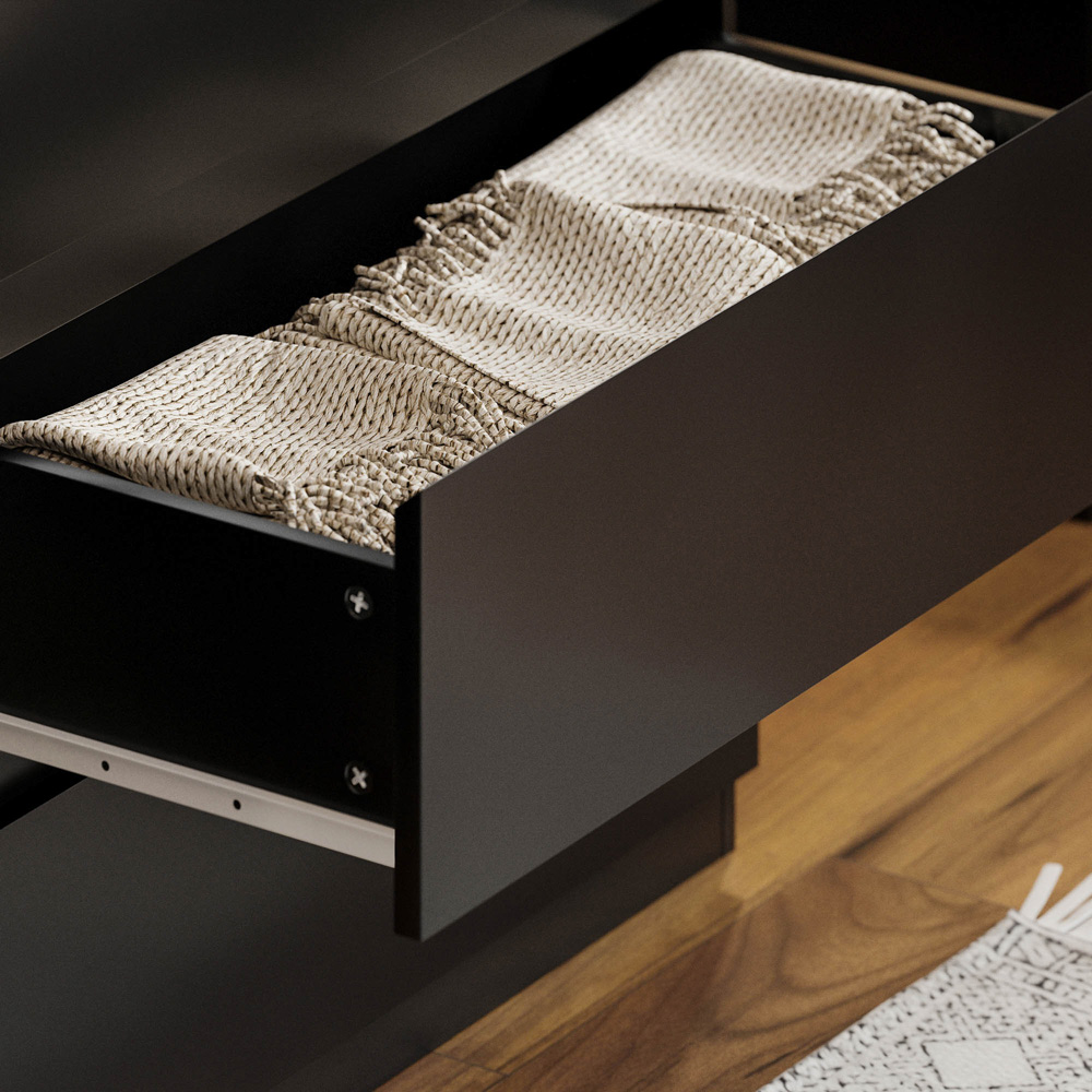 Vida Designs Denver 3 Drawer Black Chest of Drawers Image 5