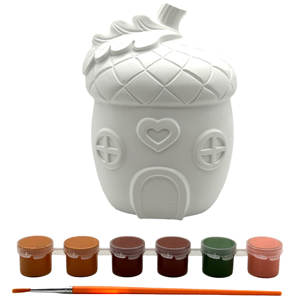 Paint Your Own Ceramic Acorn House Kit White Image 3
