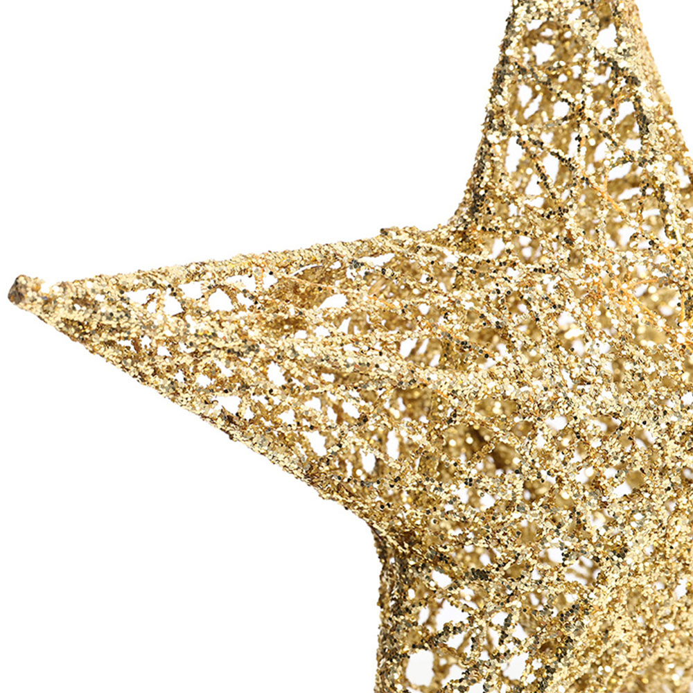 Living and Home Gold Star Wrought Iron Christmas Tree Topper 40cm Image 4