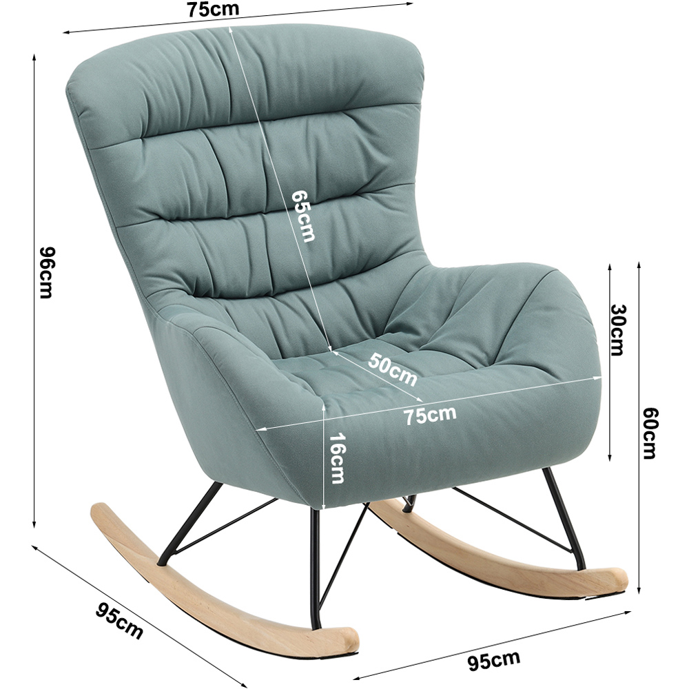 Living and Home Nordic Wooden Rocking Chair Image 9