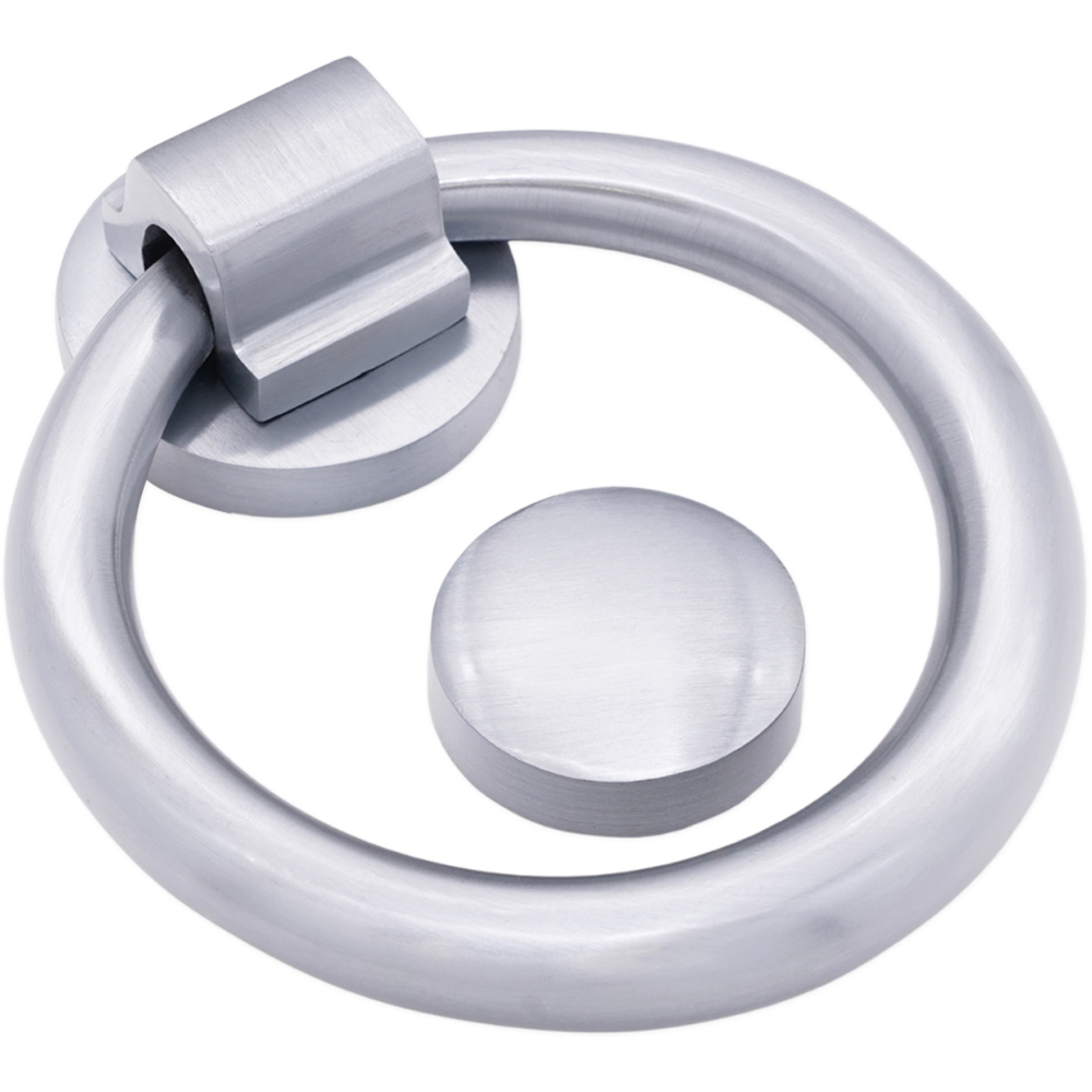 Spira Brass Satin Chrome Ring Door Knocker Image 3