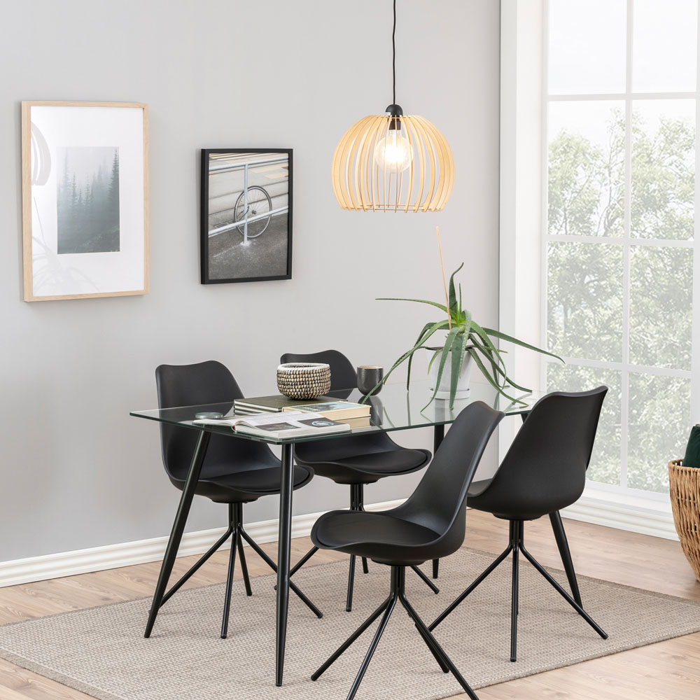 Florence Wilma 4 Seater Glass Top Dining Table Image 8