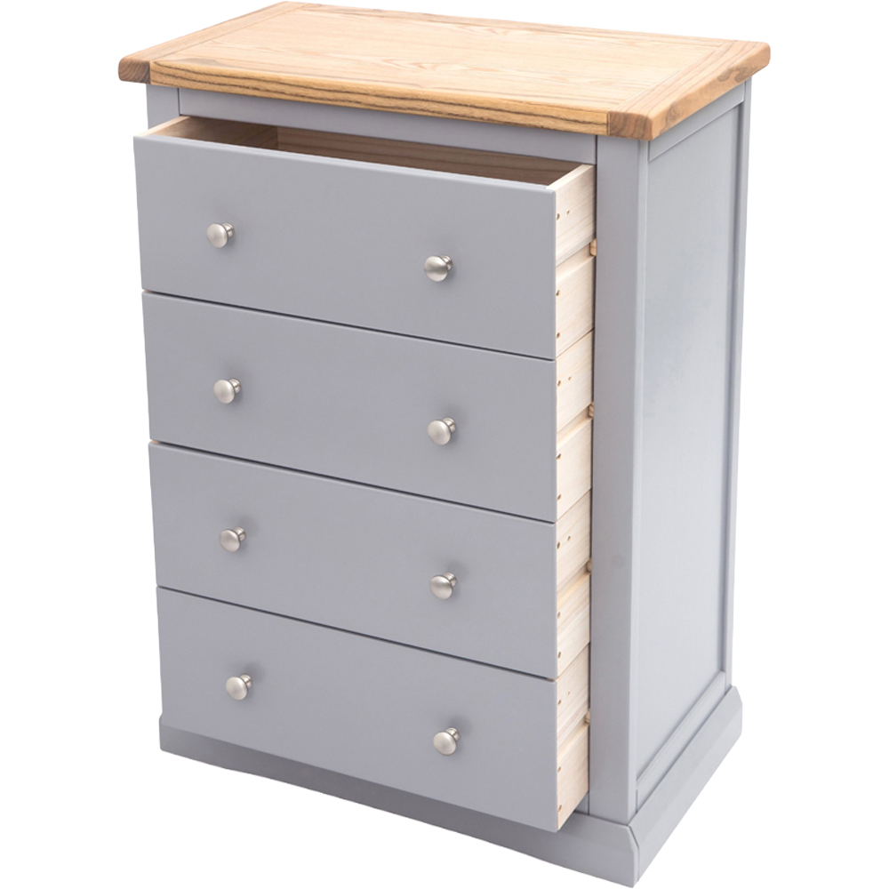 Cabinet Bits Rocca 4 Drawer Dark Grey Chrome Knob Chest of Drawers Image 5