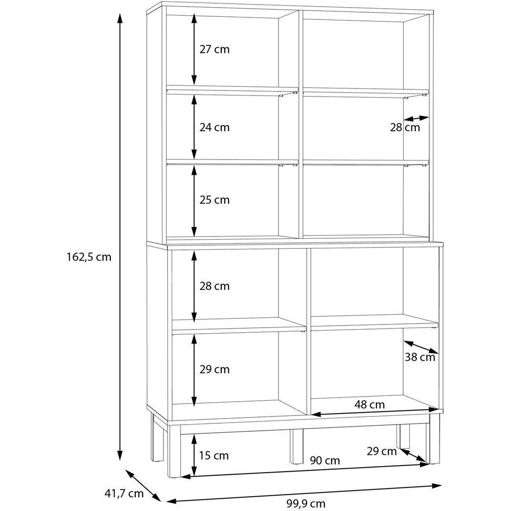 Florence Wensley 4 Door Light Grey and Oak Glass Display Cabinet Image 8