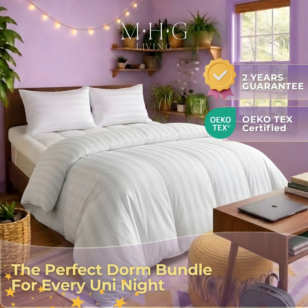 MHG Living Small Double White All Season Student Bedding Bundle 10.5 Tog Image 2