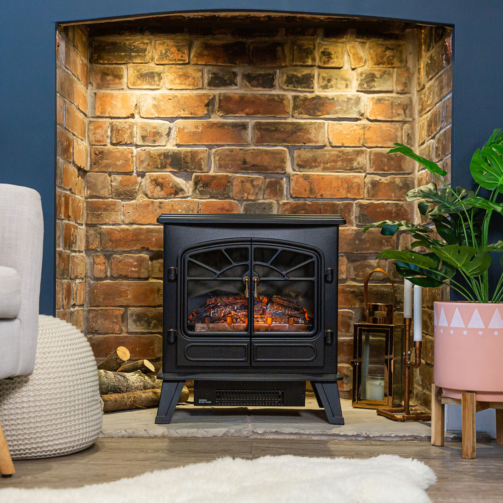 Russell Hobbs Black Electric Stove Fire 1.85KW Image 2