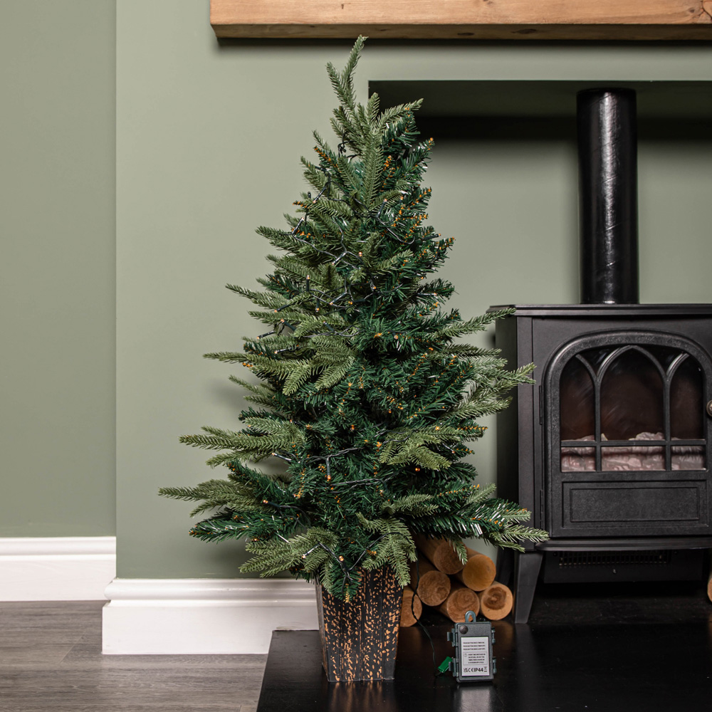 Samuel Alexander Warm White LED Pre Lit Firefly Artificial Christmas Tree with Pot 3ft Image 5