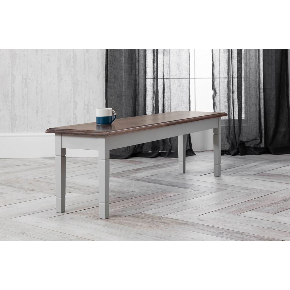 Noa and Nani Canterbury Grey and Dark Pine Hallway Bench 157cm Image 5