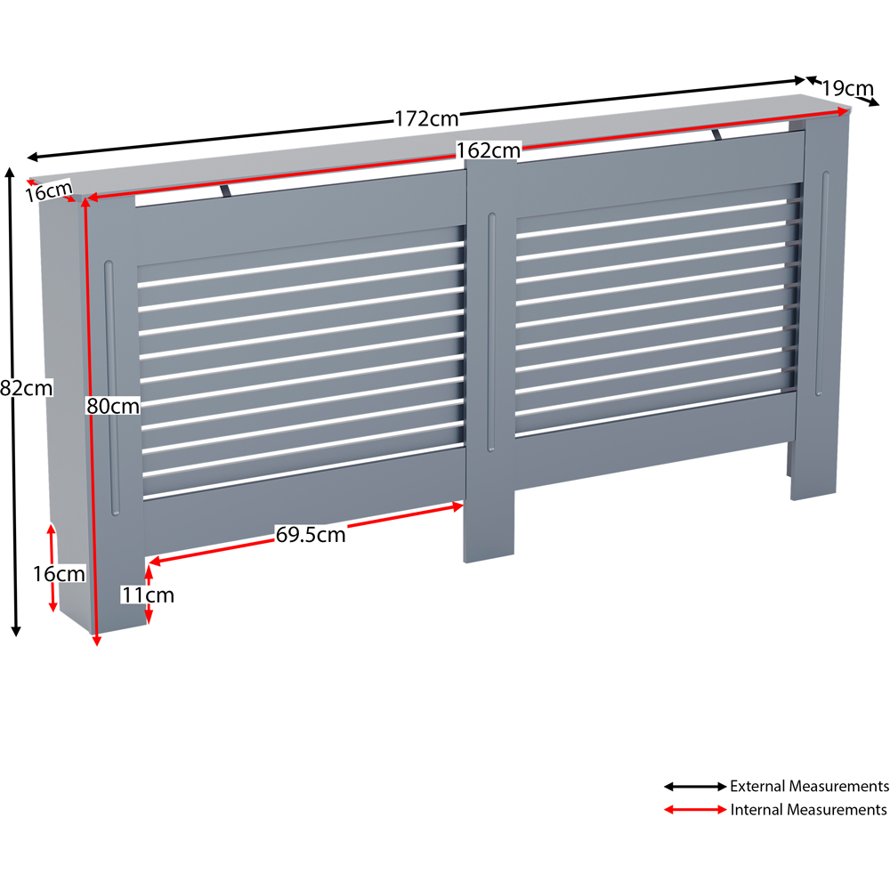 Vida Designs Milton Grey Radiator Cover Extra Large Image 8
