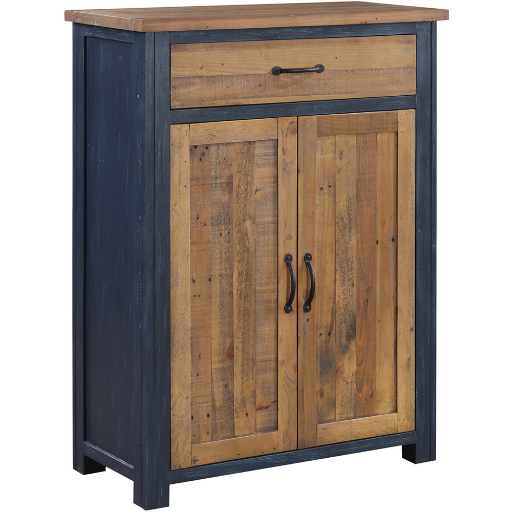 Baumhaus Splash of Blue Single Drawer 2 Door Shoe Storage Cabinet Image 2