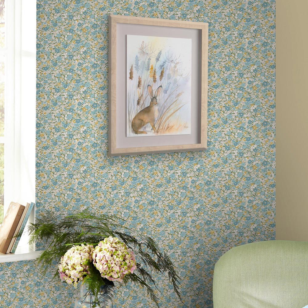 Laura Ashley Loveston Newport Blue Wallpaper Image 3
