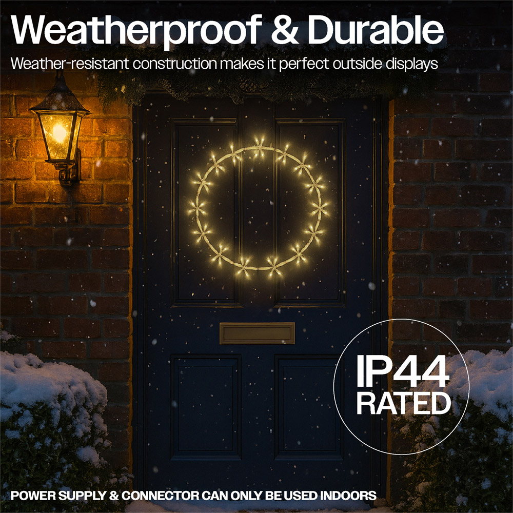 Xmas Haus 96 Warm White LED Metal Ring Light 55cm Image 4