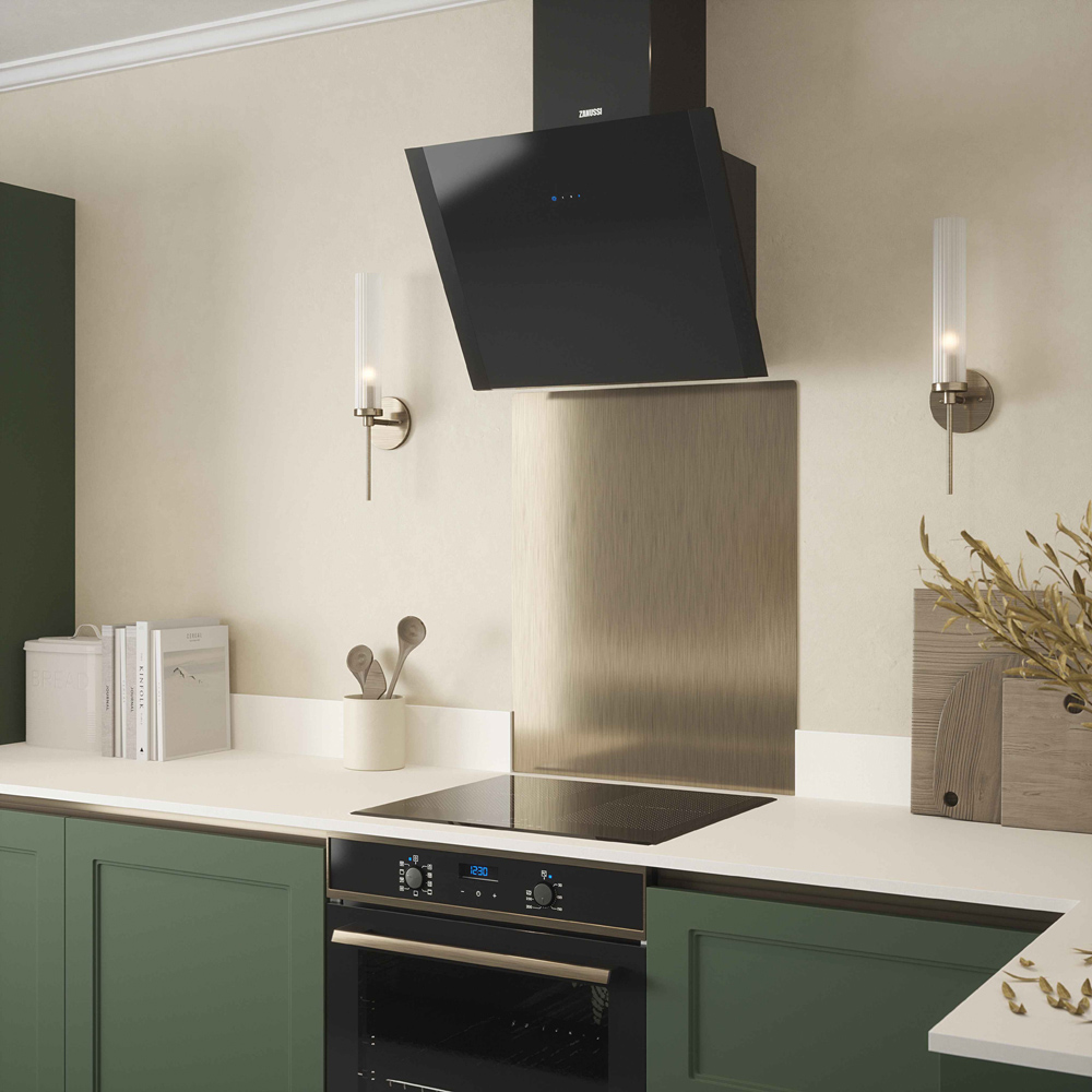 Metallico Brushed Brass Stainless Steel Kitchen Splashback 60 x 75 cm Image 4