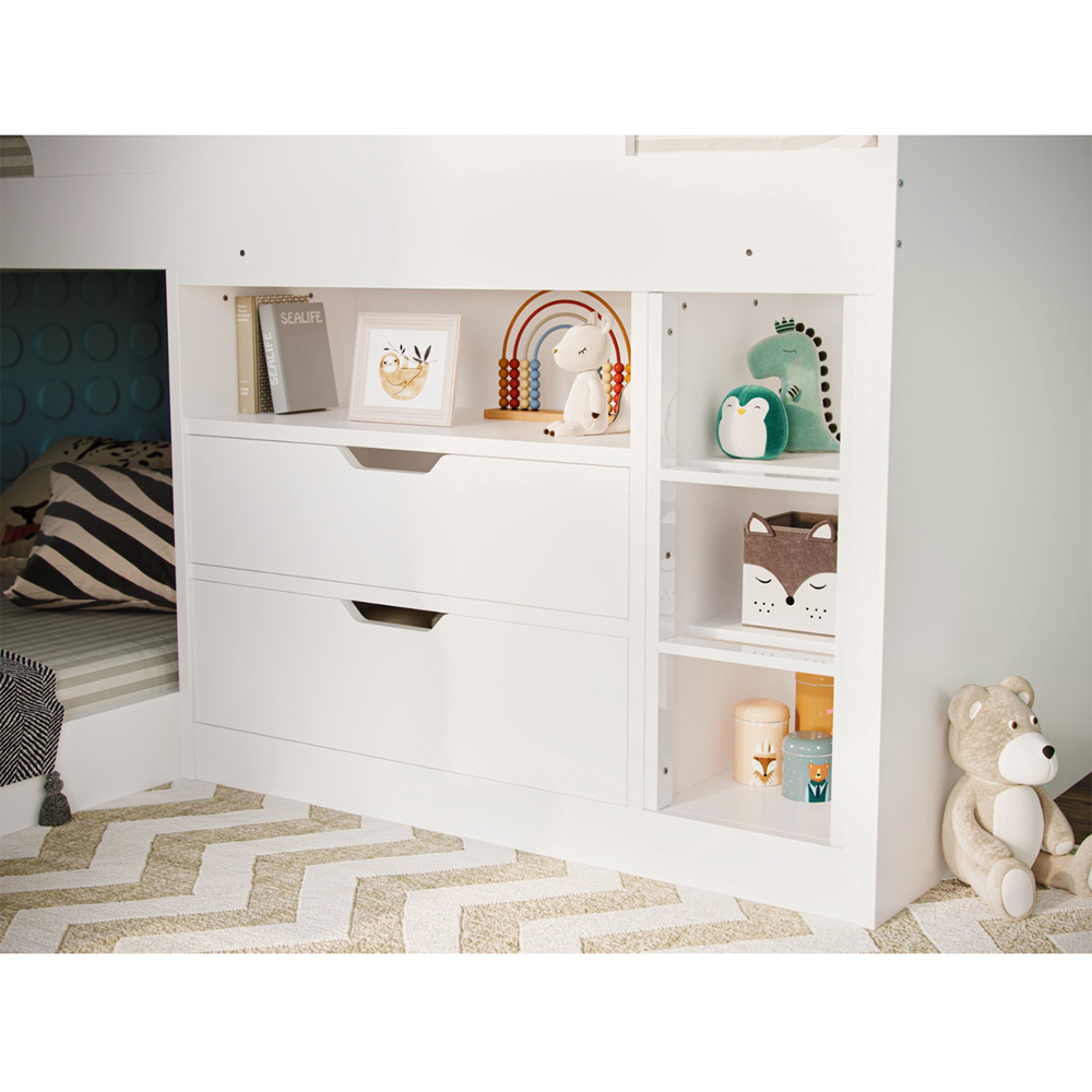 Flair Oscar Triple Sleeper White Staircase Bunk Bed Image 2
