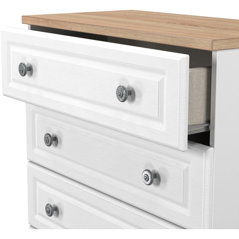 Crowndale Norfolk 4 Drawer White Ash and Bardolino Oak Chest of Drawers Ready Assembled Image 5