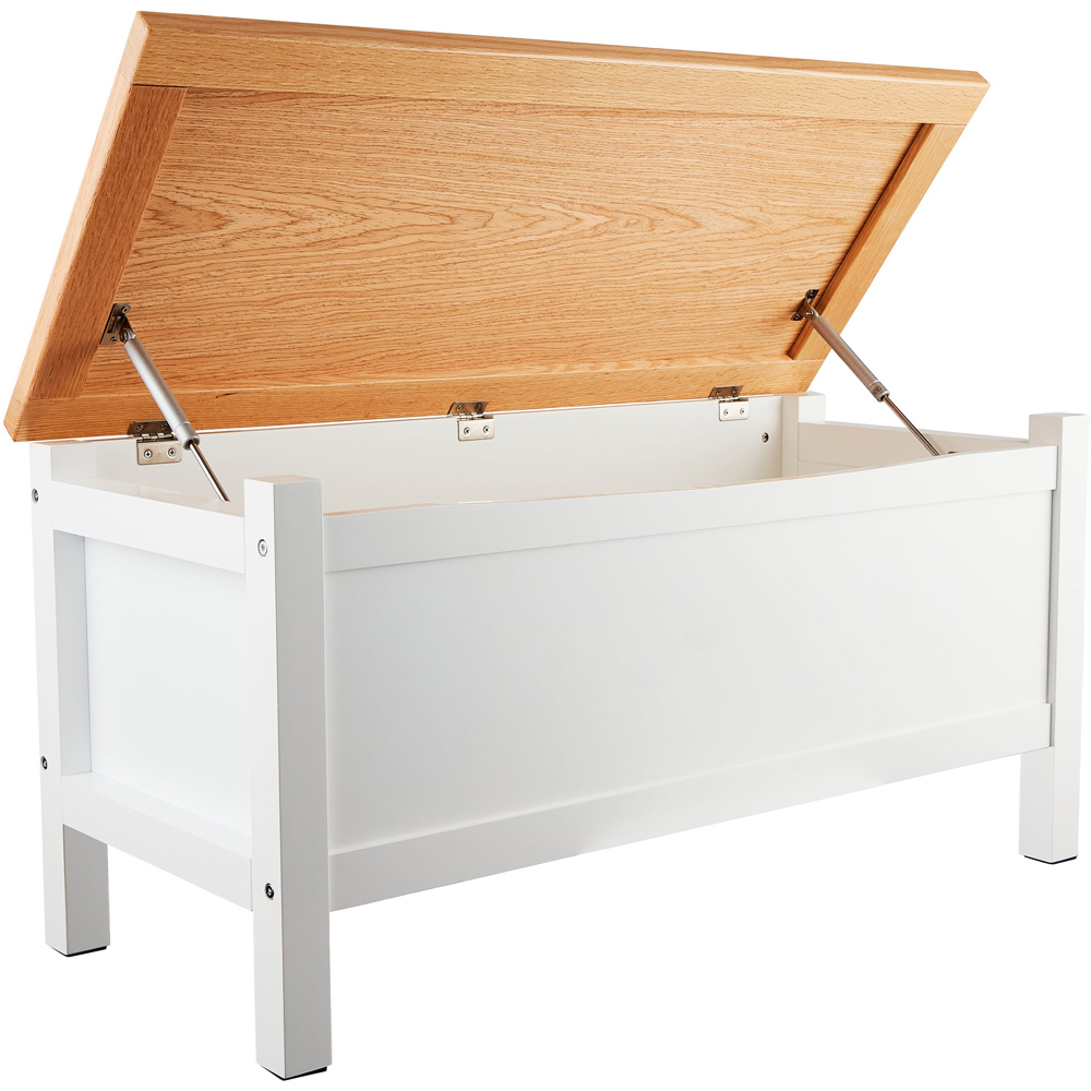 Noa and Nani Erla White and Oak Veneer Blanket Storage Chest Image 2