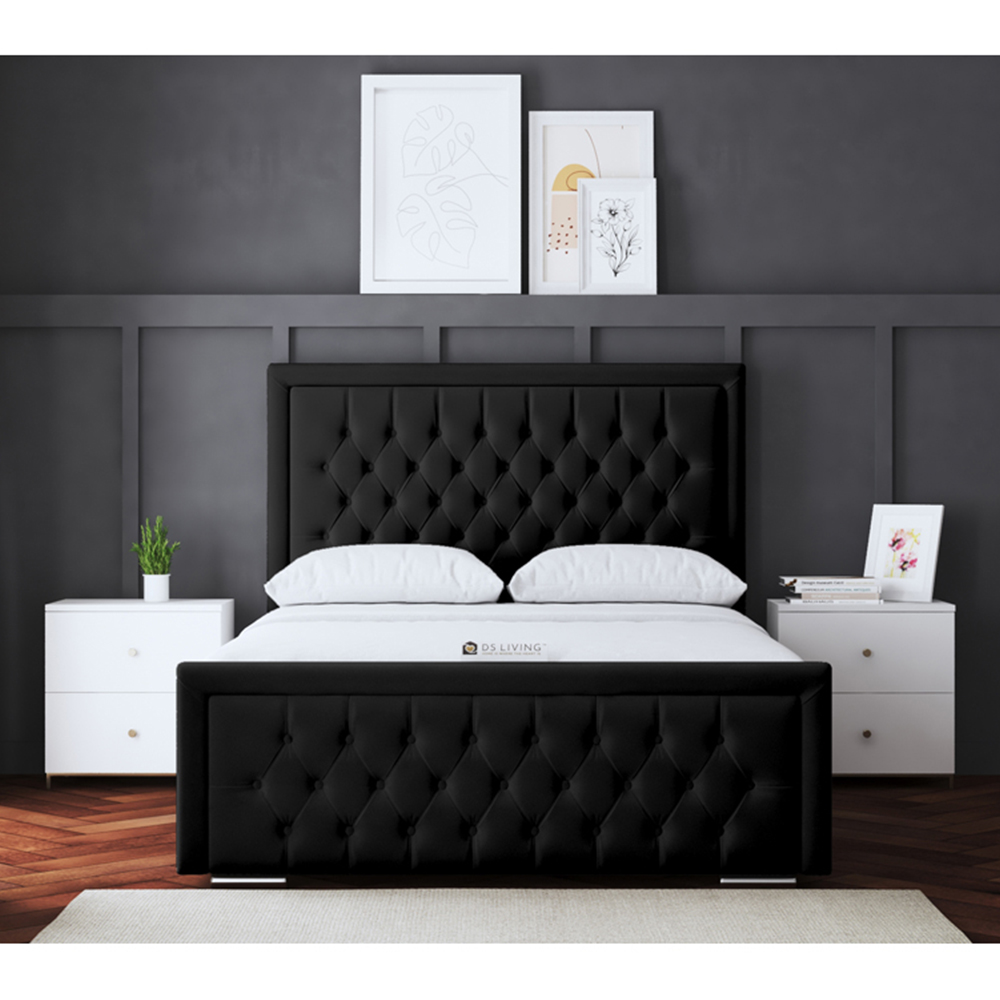 DS Living Allegra Super King Black Upholstered Bed Frame with Headboard Image 4