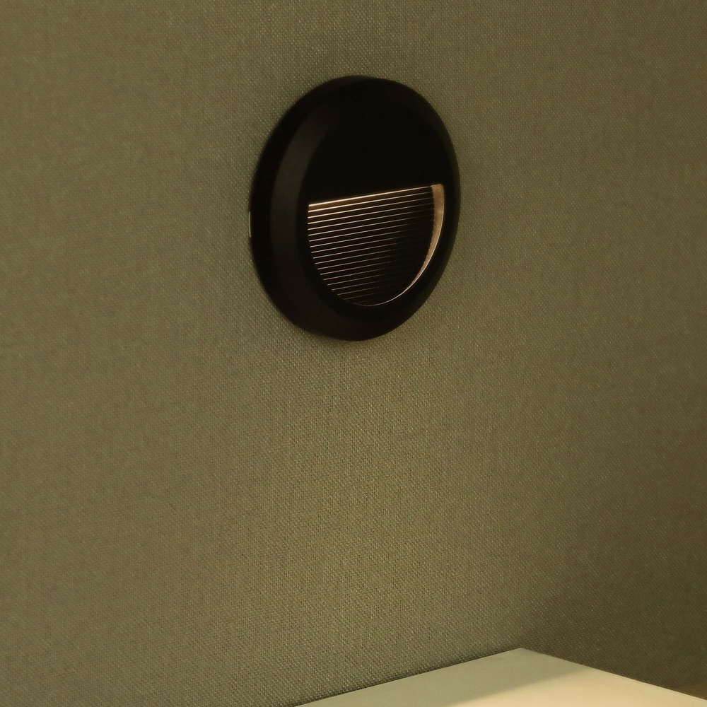 V-TAC 4 Pack 2W Black Round Warm White LED Step Light Image 2