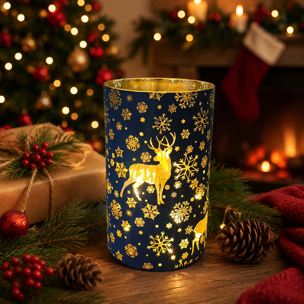 Stag LED Lantern Navy Image 2
