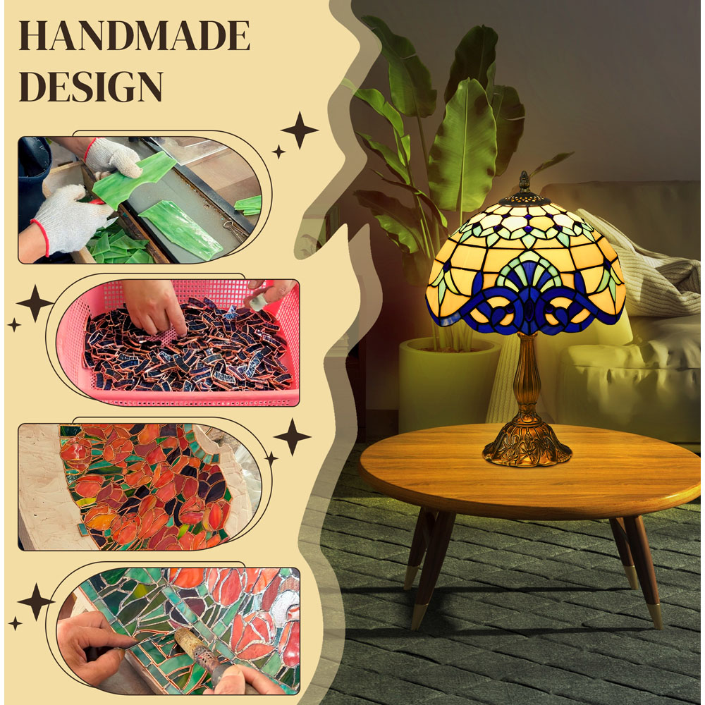 Portland Stained Glass Antique Table Lamp Image 7