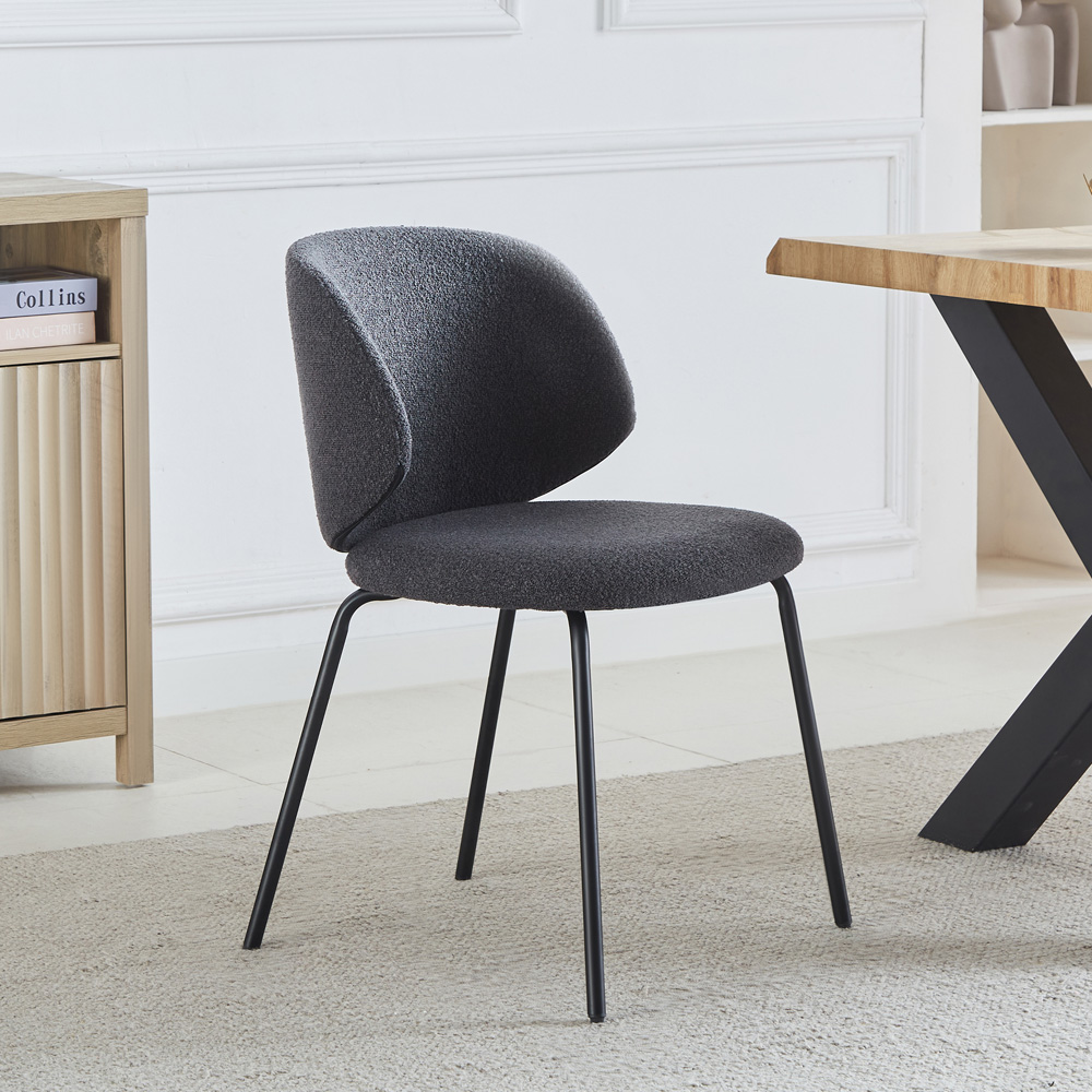 Artemis Home Ardesio Set of 2 Dark Grey Fabric Dining Chair Image 2