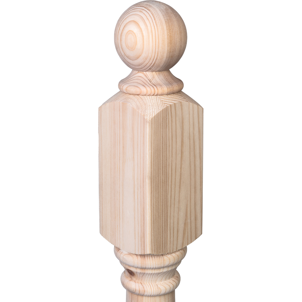 Blueprint Joinery Cambridge Ball Pine Newel Post Cap 90mm Image 3