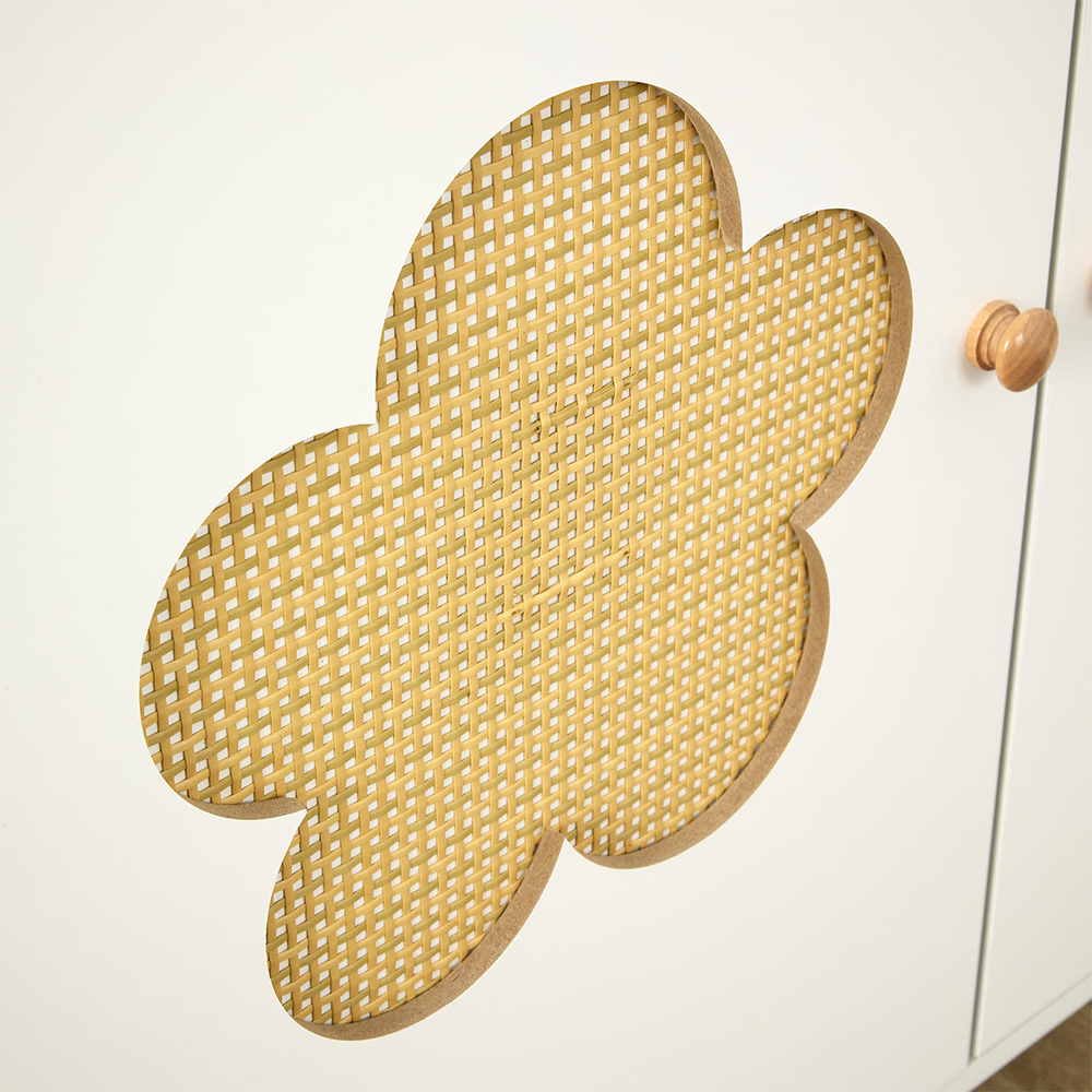 Retan Insert Home Source Daisy 2 Door White Cut Out Rattan Insert Kids Storage ...