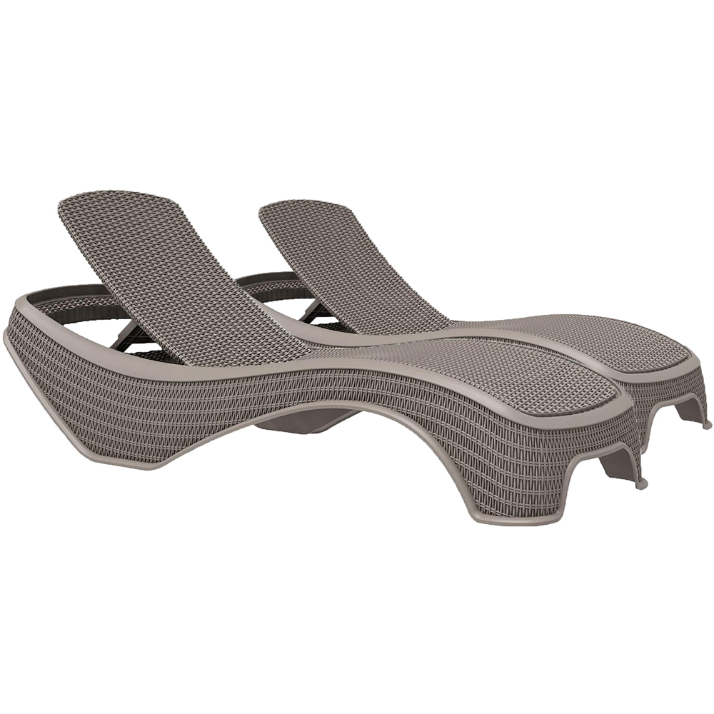 Centurion Supports Set of 2 Maldives Grey Rattan Adjustable Sun Lounger Image 2