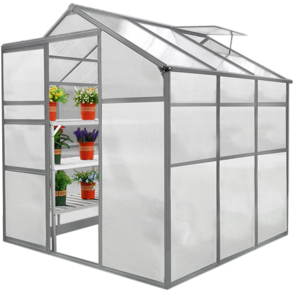 MonsterShop 6 x 6ft Greenhouse and Racks Image 2