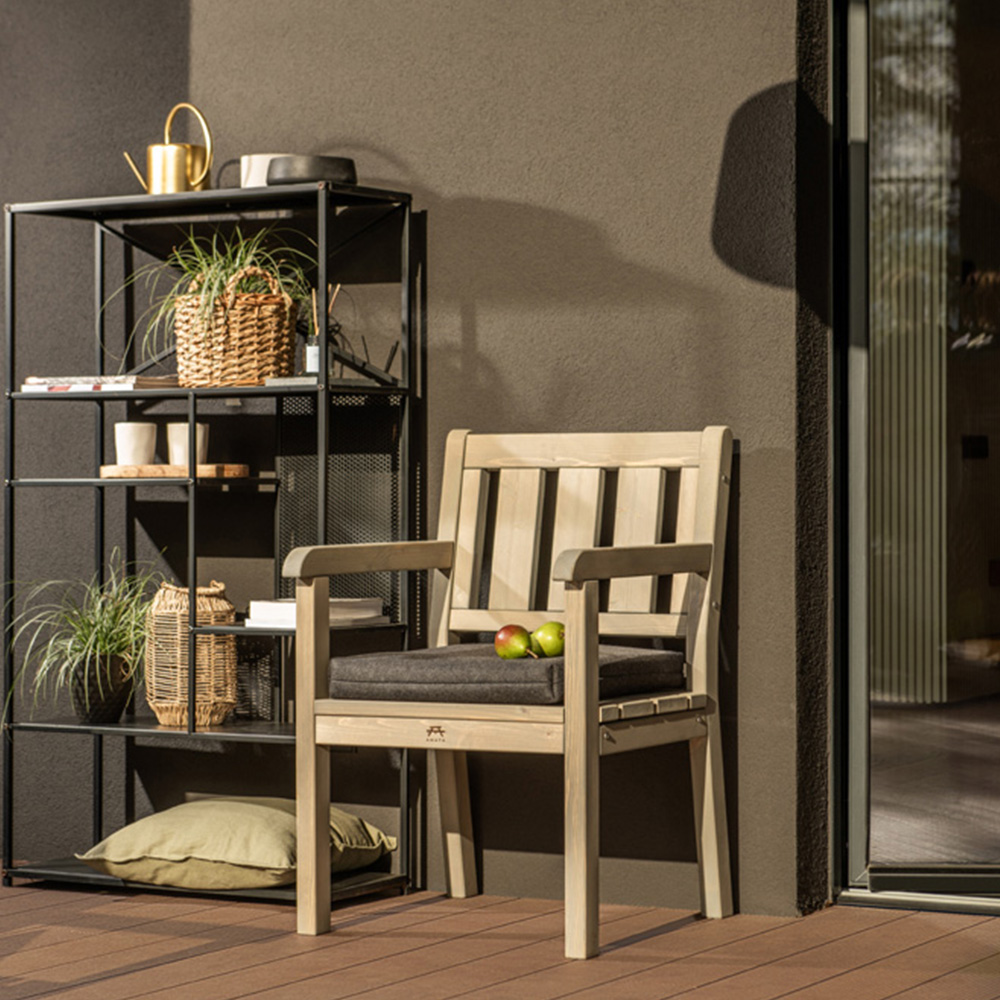 AMATA Ungurs Grey Wooden Straight Garden Chair Image 8