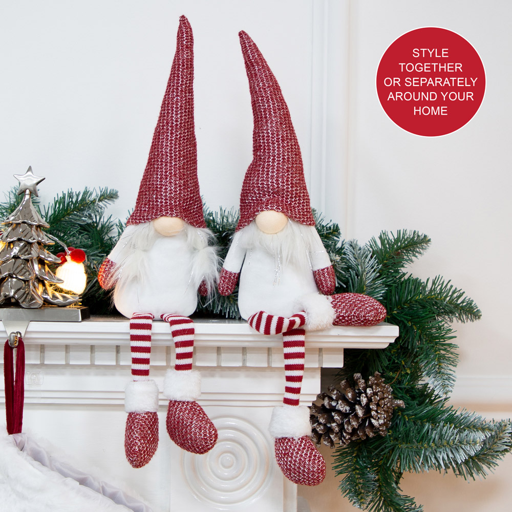 The Christmas Workshop Red Hanging Legs Gonk Decoration 45cm 2 Pack Image 7