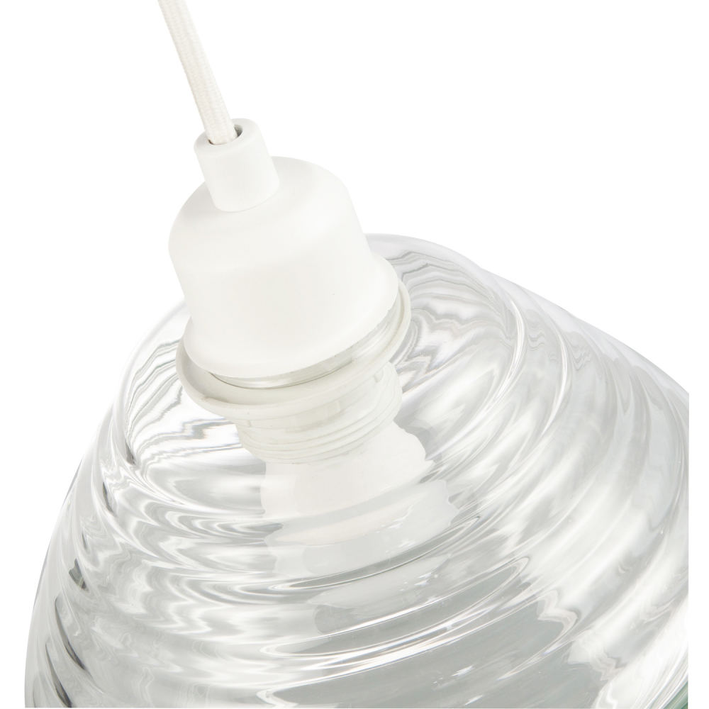 Happy Homewares Design Ribbed Clear Glass Pendant Shade Image 6