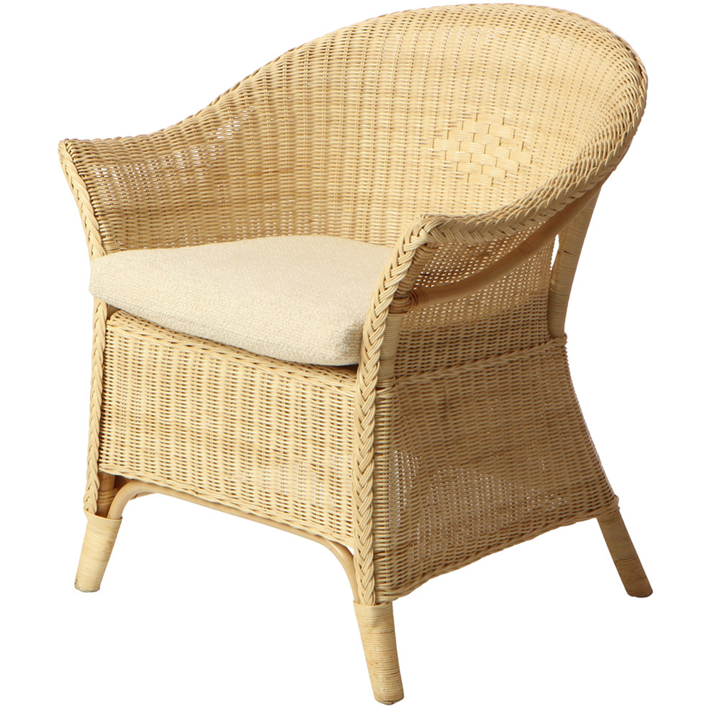 Desser Furniture Natural Wicker Adult King Size Loom Chair with Cushion Image 2