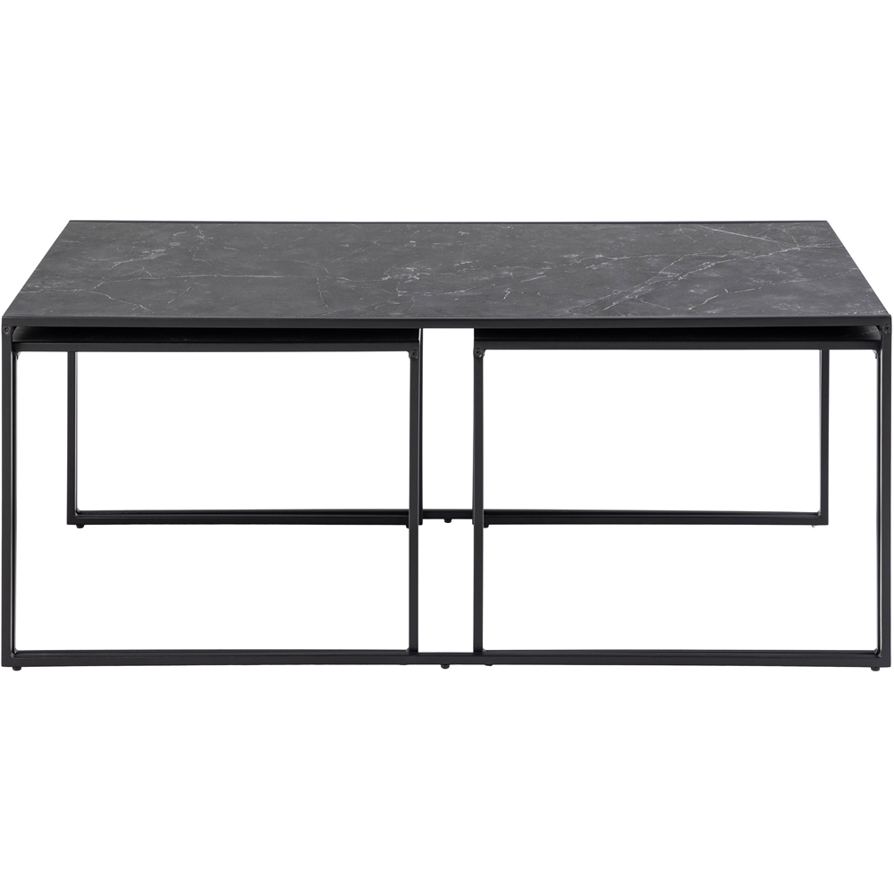 Florence Infinity Matt Black Nest of Tables Set of 3 Image 3