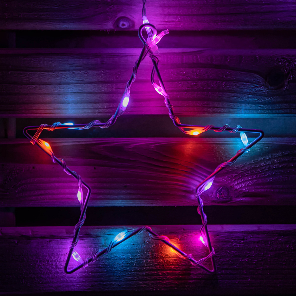 Samuel Alexander FlexiBrights 258 Rainbow LED Star Clear Cable Curtain Light 1.2 x 1.2m Image 3